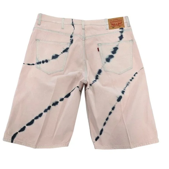 Levi's 569 Loose Straight Shorts Pink‎ Black Tie Dye Mens 38 - Picture 5 of 13